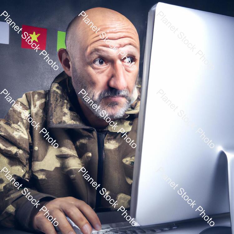 A Commando Is Hacking stock photo with image ID: 091b79de-edf1-4b11-8093-5066b7ccfecd