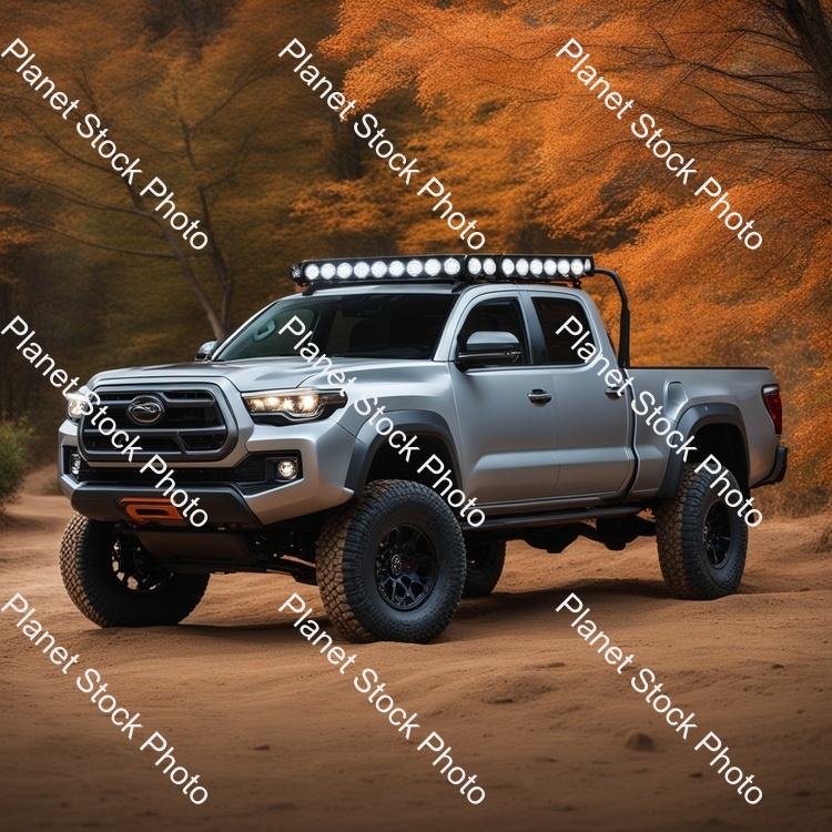 Orange with Grey Fenderstoyota Pick Up Truck with Long Travel Suspension and Baha Lights stock photo with image ID: 34d2cb91-b1a9-4566-84f0-76d1153d5aa2