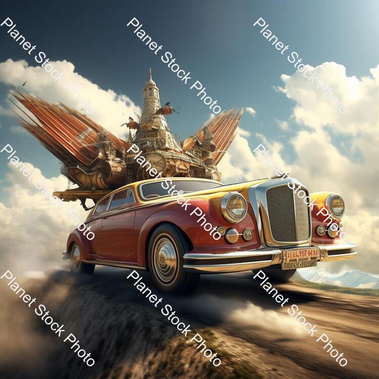 Car Flying with Wings stock photo with image ID: fe61f0ec-1c66-437b-83b1-2332dc793a59