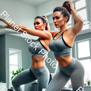 A Young Lady Working Out at Home stock photo with image ID: 08ed9555-0890-4204-b21d-cafefd9ce138