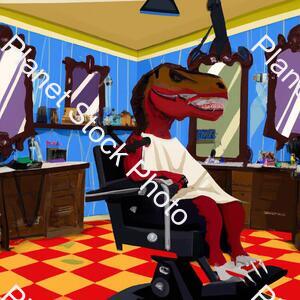 Tyrannosaurus in a Barber Shop stock photo with image ID: dfbdf91a-372a-4fb8-88a6-da447c462c6b